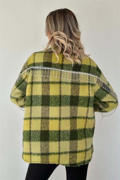 Çağla Buklet Cepli Zincir Taşlı Gömlek