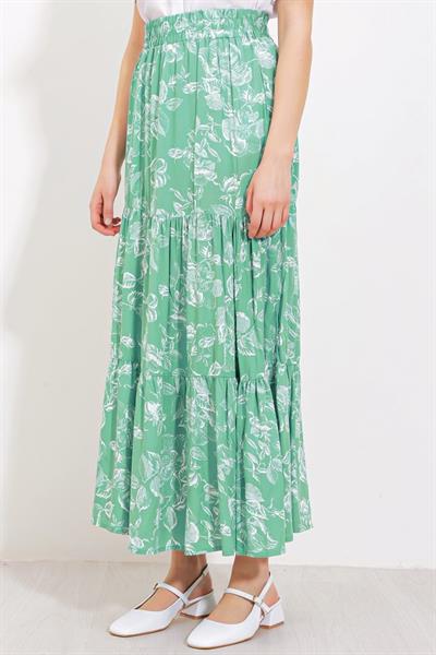 Çağla Desenli Uzun Viskon Etek 1898