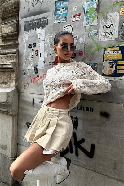 Cailey KroşeBisiklet Yaka Kazak 1298-25