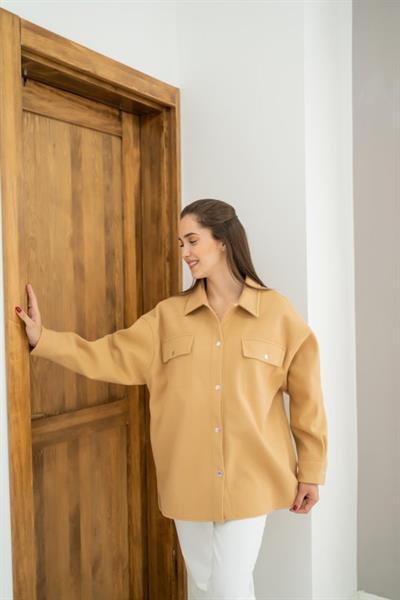 Camel Kaşe Çift Cepli Gömlek
