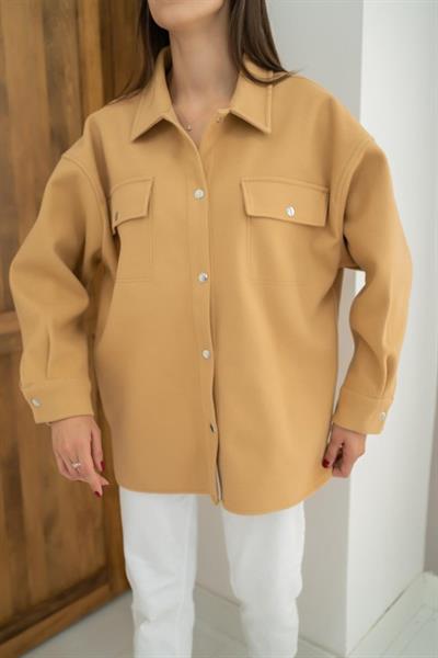 Camel Kaşe Çift Cepli Gömlek