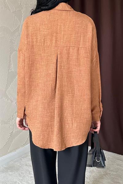 Camel Taş İşlemeli Gömlek