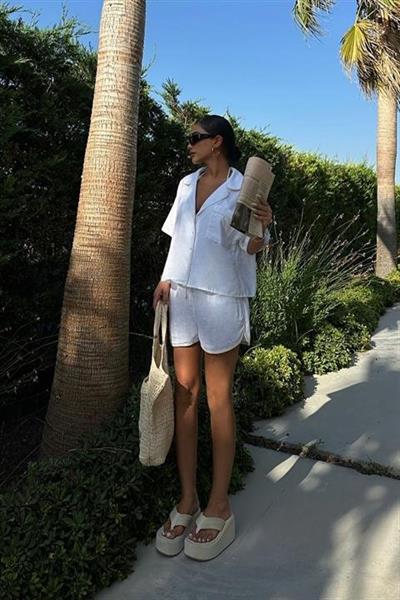 Carnation Keten Şort Takım 9470-12