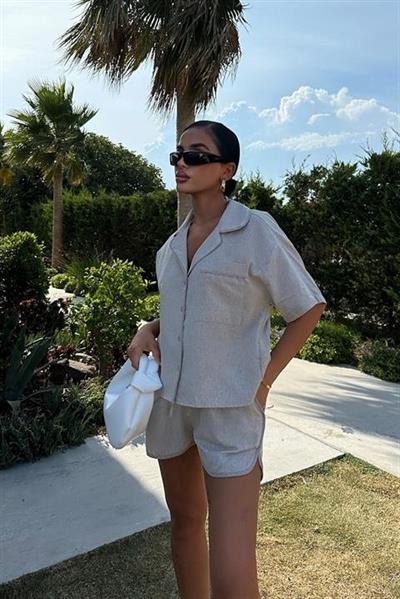 Carnation Keten Şort Takım 9470-12