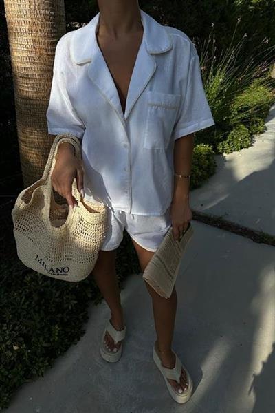 Carnation Keten Şort Takım 9470-12