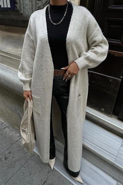 Cep Detay Kuşaklı Hırka 5171