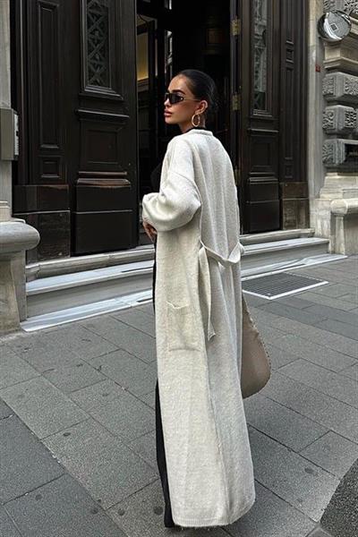 Cep Detay Kuşaklı Hırka 5171