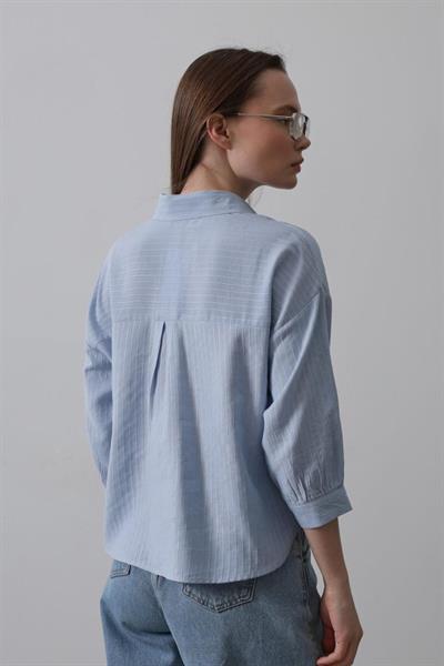 Cepli Kısa Kesim Gömlek - Bebe Mavisi