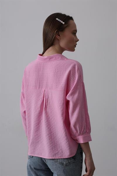 Cepli Kısa Kesim Gömlek - Pembe