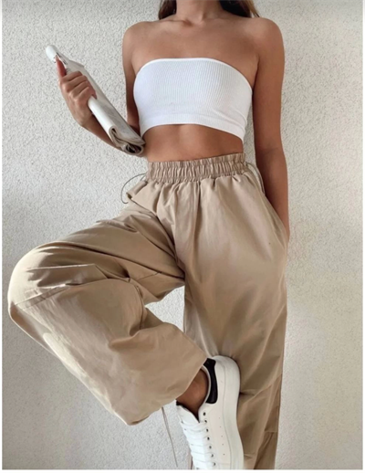 Cepli Paraşut Pantalon - Bej