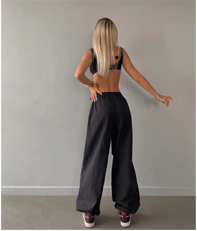 Cepli Paraşut Pantalon - Siyah