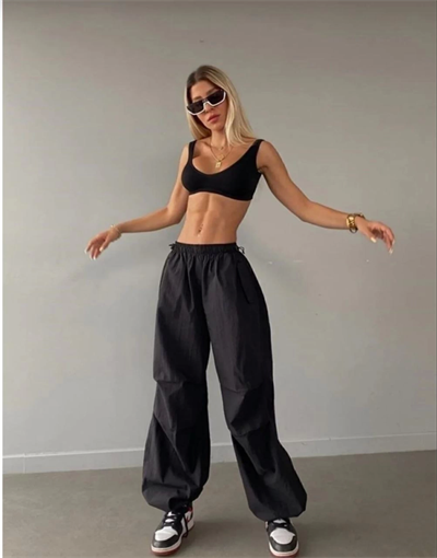 Cepli Paraşut Pantalon - Siyah