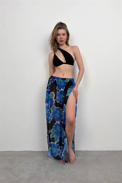 Çift Yırtmaçlı Desenli Pareo