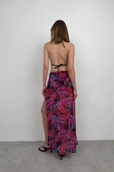 Çift Yırtmaçlı Desenli Pareo