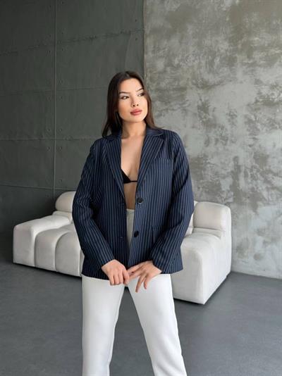 Çizgi Desenli Ceket