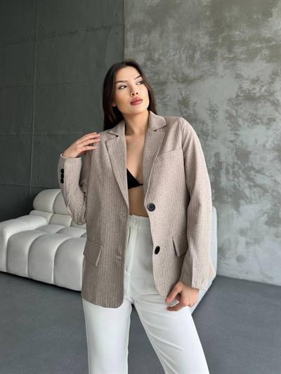 Çizgi Desenli Ceket