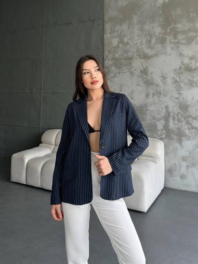 Çizgi Desenli Ceket