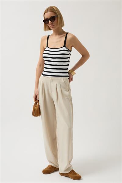 Çizgili Askılı Bluz