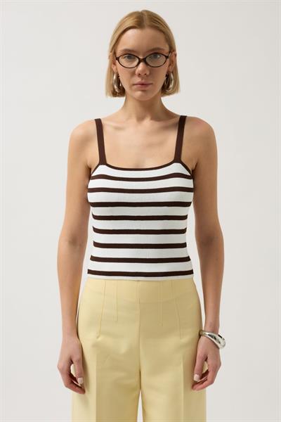 Çizgili Askılı Bluz