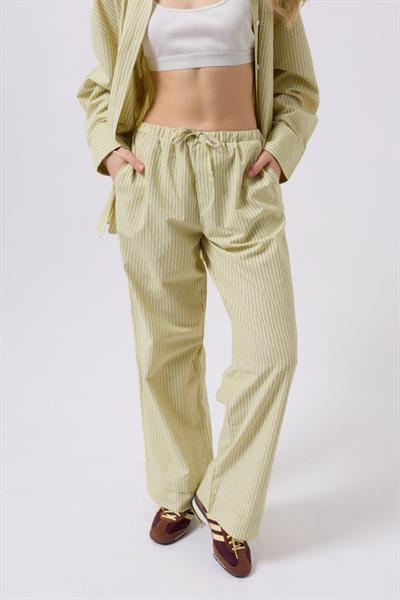 Çizgili Bel Lastikli Pantolon