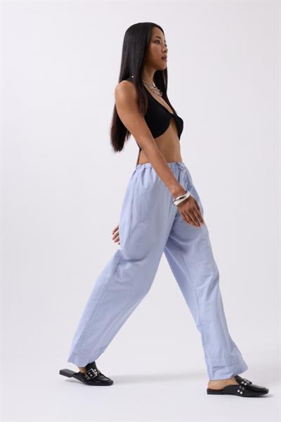 Çizgili Bel Lastikli Pantolon