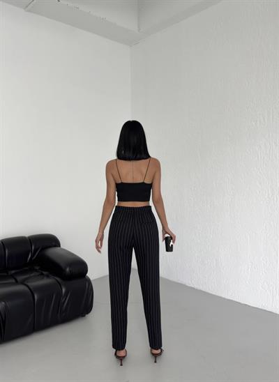 Çi̇zgi̇li̇ Bel Lasti̇kli̇ Pantolon