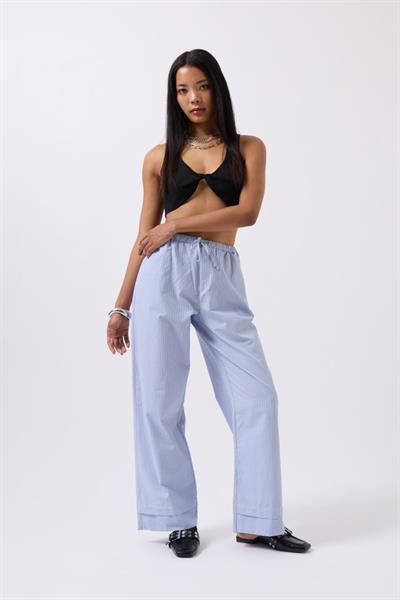 Çizgili Bel Lastikli Pantolon