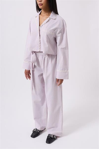 Çizgili Cep Detay Crop Gömlek