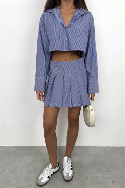 Çizgili Crop Gömlek