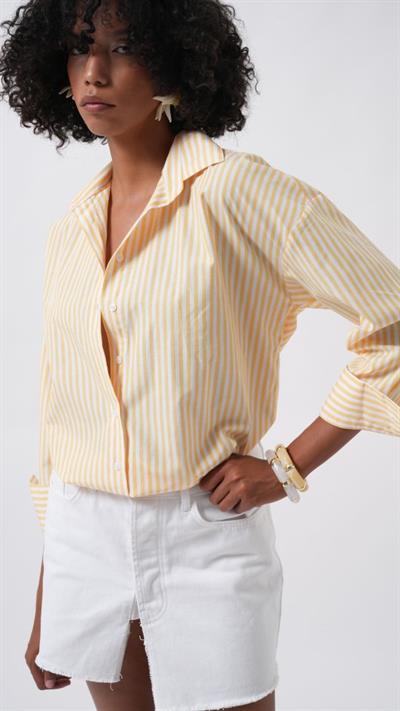 Çizgili Detay Oversize Gömlek