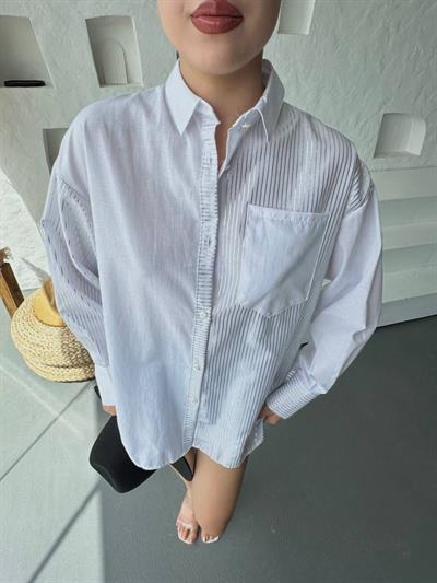 Çizgili Oversize Gömlek