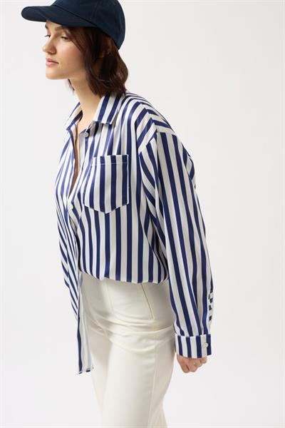 Çizgili Saten Gömlek