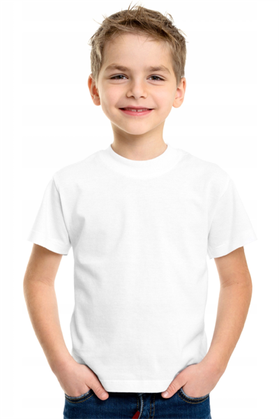 Çocuk Arka Sizin Tasarımınız Basic Tshirt - Beyaz