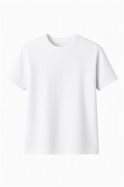 Çocuk Arka Sizin Tasarımınız Basic Tshirt - Beyaz