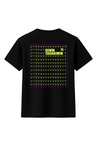 Çocuk Arka Sizin Tasarımınız Basic Tshirt - Siyah