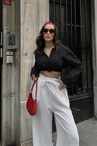 Coline Fistolu Crop Gömlek 3254-08