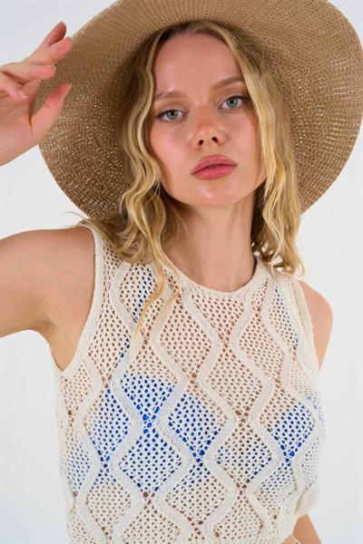 Crop Etek Takım - Ekru