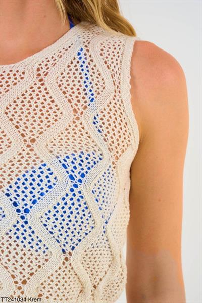 Crop Etek Takım - Krem