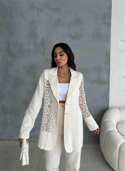 DANTEL PARÇALI KETEN CEKET - PANTOLON TAKIM - Ham