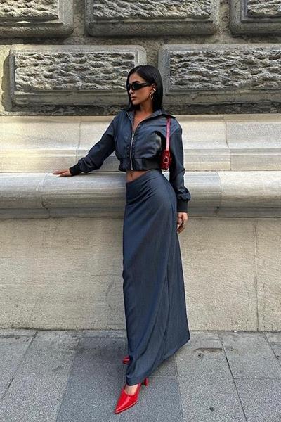 Daniel Suni Deri Bomber Ceket Takım 9940