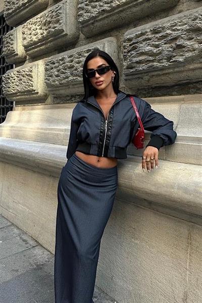 Daniel Suni Deri Bomber Ceket Takım 9940