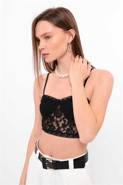 Dantelli Bralet Siyah