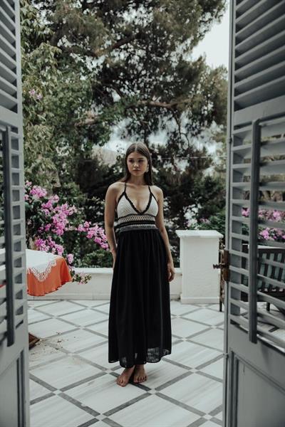 Dantelli Elbise - Siyah