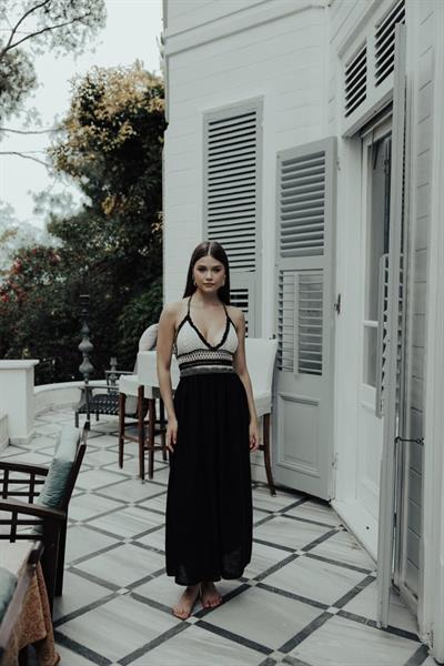 Dantelli Elbise - Siyah