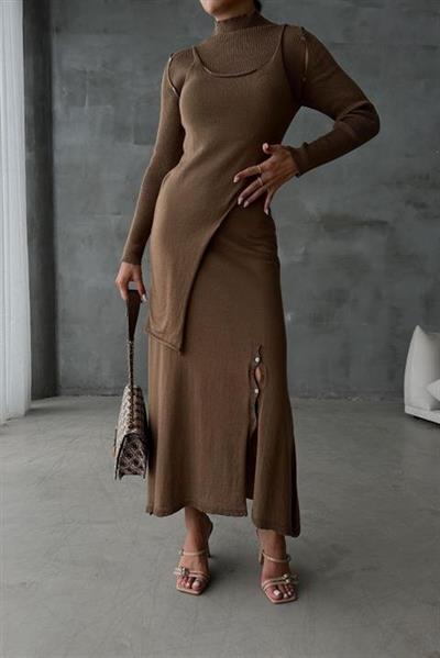 Dasha Düğme Detaylı Midi Takım9475-23