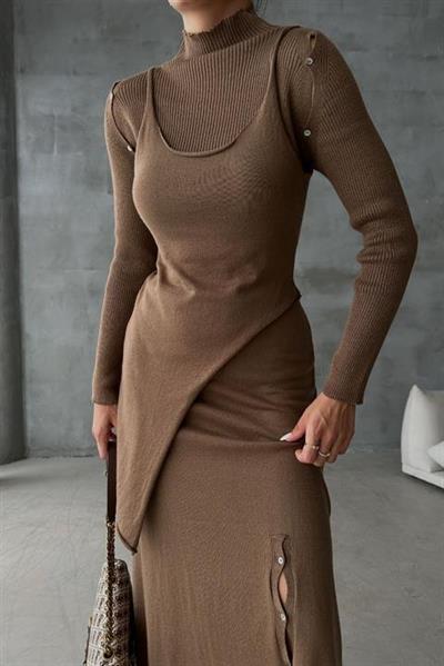 Dasha Düğme Detaylı Midi Takım9475-23