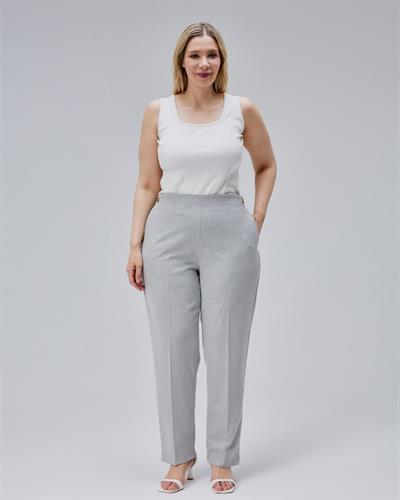 Dekorati̇f Düğmeli̇ Arka Bel Lasti̇kli̇ Büyük Beden Pantolon