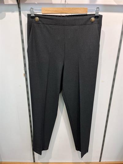 Dekorati̇f Düğmeli̇ Arka Bel Lasti̇kli̇ Pantolon