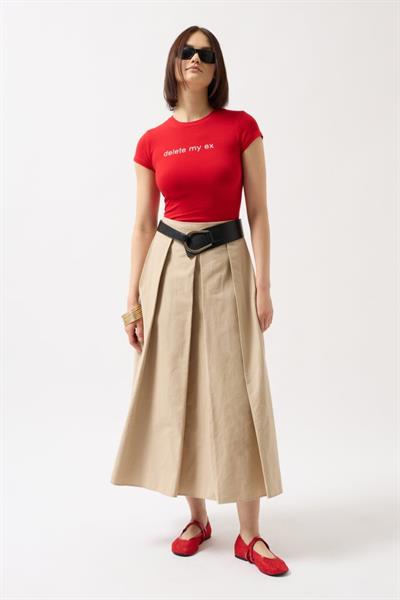 Delete My Ex Baskılı Likralı Crop T-Shirt