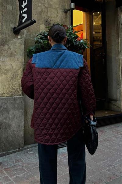 Denim Garnili Kapitone Ceket 7071